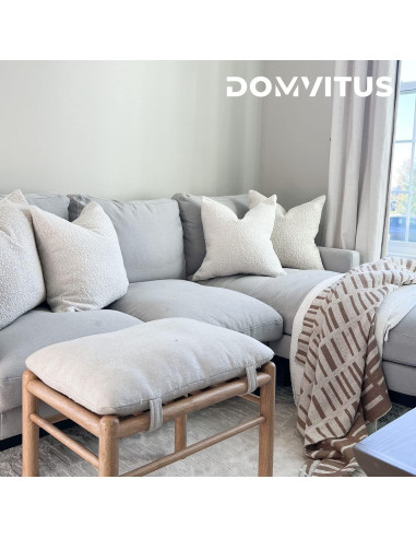 Funda de Almohada Decorativa DOMVITUS Boucle 60x60 Crema Mantequilla