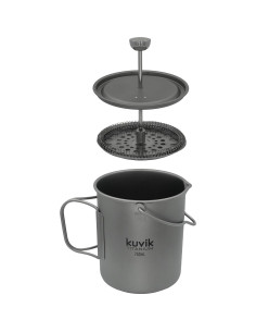Prensa Francesa Kuvik de Titanio 750ml - Ultraligera para Camping 2