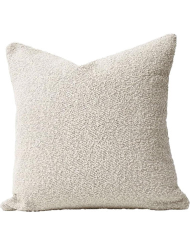 Funda de Almohada Decorativa DOMVITUS Boucle 60x60 Crema Mantequilla