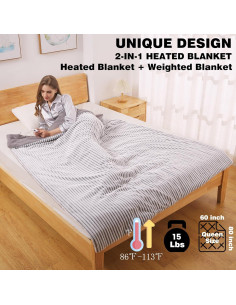 Manta con peso calentada ZonLi 6.8kg 80x60 pulgadas eléctrica 2