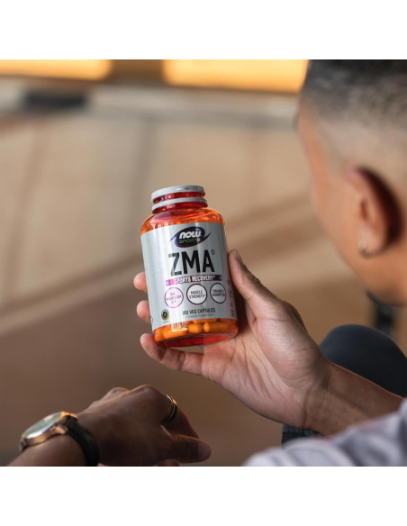 Suplemento ZMA NOW Sports 180 Cápsulas - Zinc, Magnesio, B-6