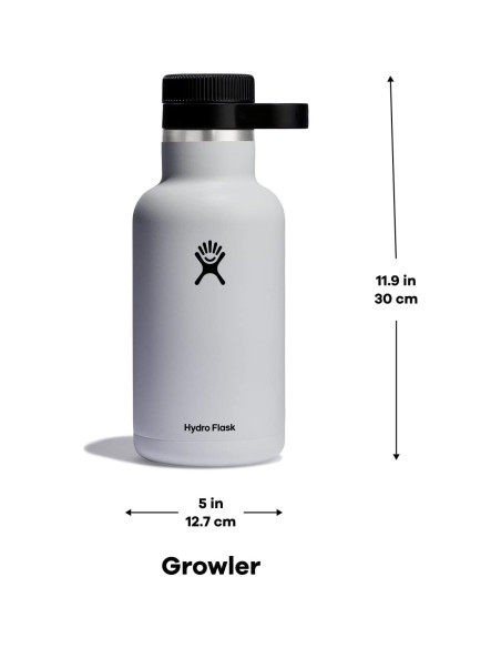 Growler de Cerveza Hydro Flask 1.89L Acero Inoxidable Gris