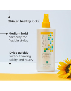 Spray Brillante para el Cabello Andalou Naturals 242 ml 2