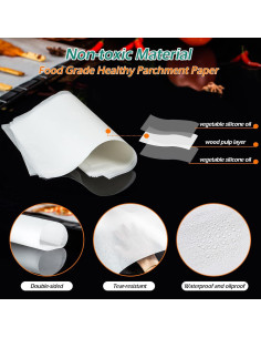 Papel de Hornear Pre-cortado GeeRic 100 Hojas 20x30 cm Antiadherente 2