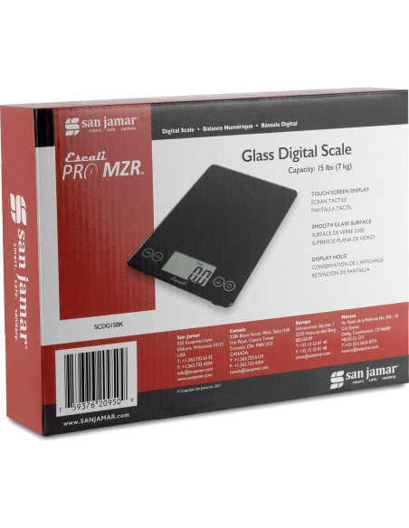 Balanza Digital de Cocina San Jamar SCDG15BK 6.8 kg Negra