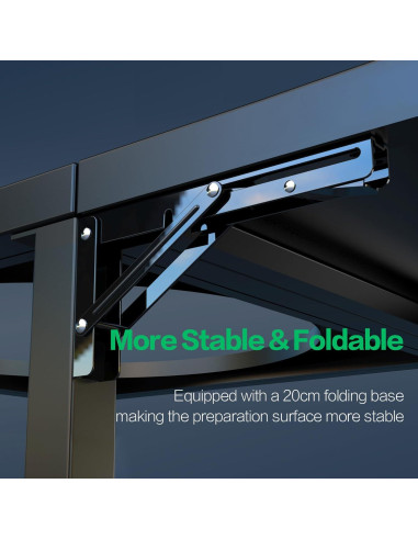 Mesa de Parrilla Glacenox para Big Green Egg - Metal Resistente, 150kg