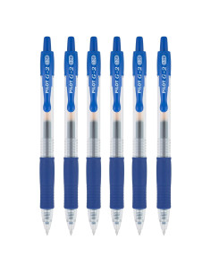 Bolígrafos de Gel Pilot G2 Ultra Fina 0.38mm Tinta Azul Paquete 6