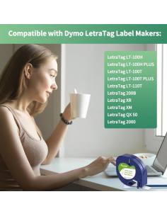 Cinta de Etiquetas de Papel Blanca 12mm x 4m Wonfoucs - Paquete de 3 2