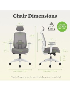 Silla de Oficina Ergonómica HON Altern con Respaldo de Malla 2