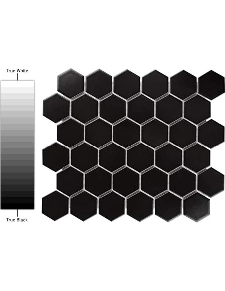 Mosaico de Porcelana Hexagonal Tenedos 31.75x29.21 cm Negro Mate