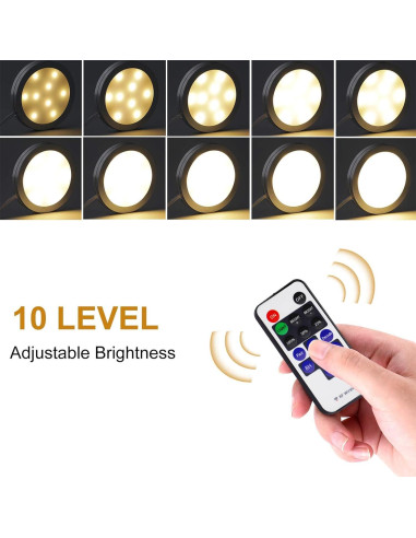 AIBOO Kit de 6 Luces LED Puck Regulables para Cocina 12V