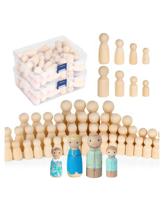 Paquete de 100 Muñecos de Madera KEJJNYER con Pinchos