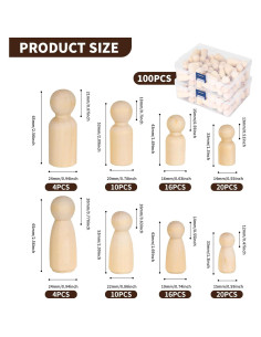 Paquete de 100 Muñecos de Madera KEJJNYER con Pinchos 2