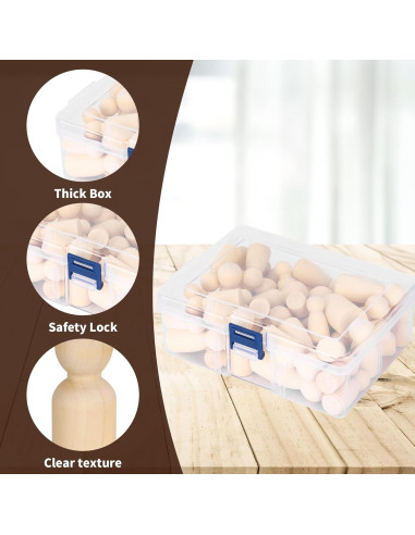 Paquete de 100 Muñecos de Madera KEJJNYER con Pinchos