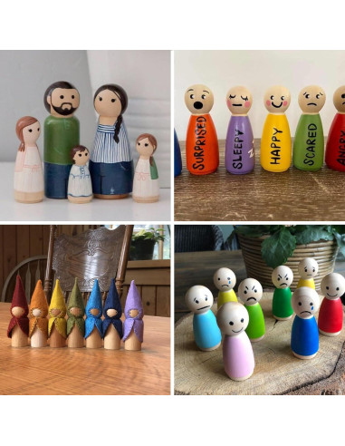 Paquete de 100 Muñecos de Madera KEJJNYER con Pinchos