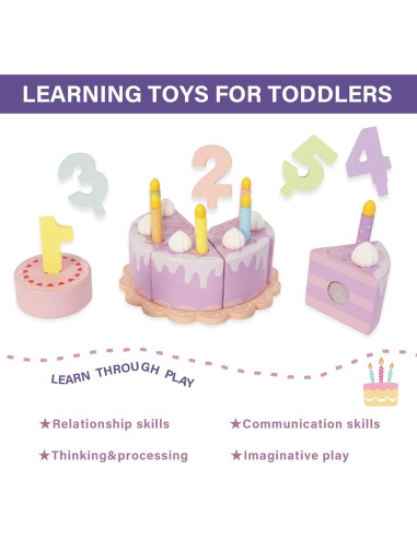 Juego de Sushi y Pastel Falso de Madera WoodenEdu para Niños