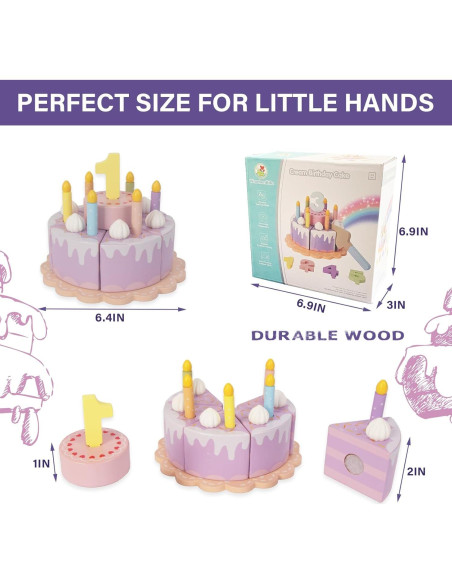 Juego de Sushi y Pastel Falso de Madera WoodenEdu para Niños