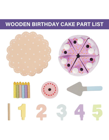 Juego de Sushi y Pastel Falso de Madera WoodenEdu para Niños