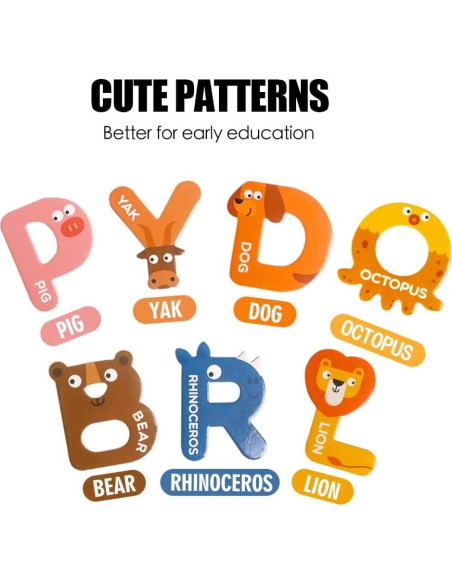 Letras Magnéticas Jumbo JCREN Animales 26 Piezas para Niños