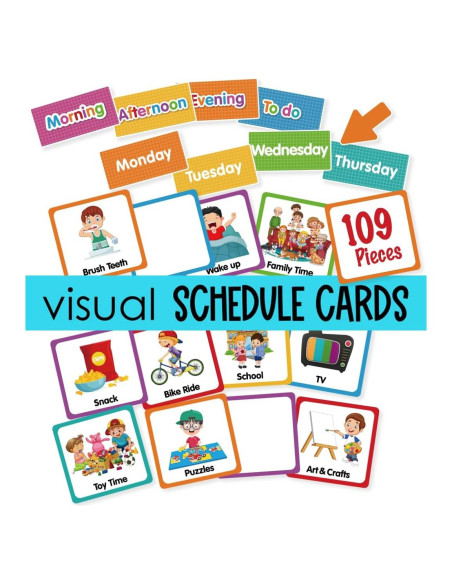 Tarjetas de Horario Visual Godery para Niños - 109 Tarjetas Tarjetas de Horario Visual Godery para Niños - 109 Tarjetas