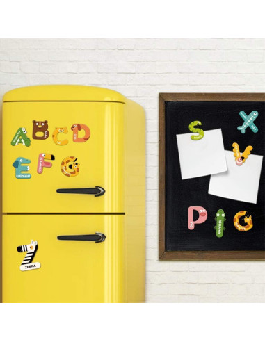 Letras Magnéticas Jumbo JCREN Animales 26 Piezas para Niños