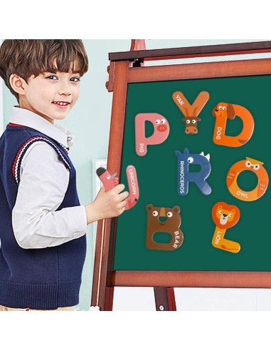 Letras Magnéticas Jumbo JCREN Animales 26 Piezas para Niños