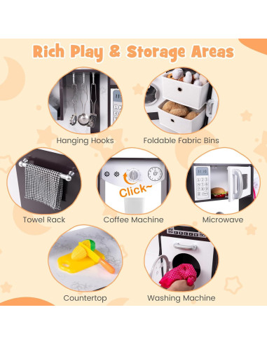 Juego de Cocina de Esquina Costzon para Niños con Agua y Sonido