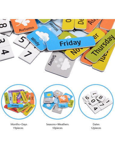 Calendario Magnético KikoSkool para Niños 3-12 Años