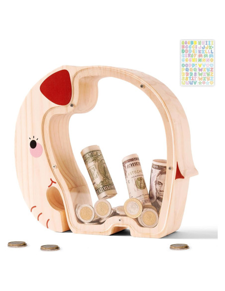 Hucha de Elefante de Madera Uniwooder Grande 24.99x22cm