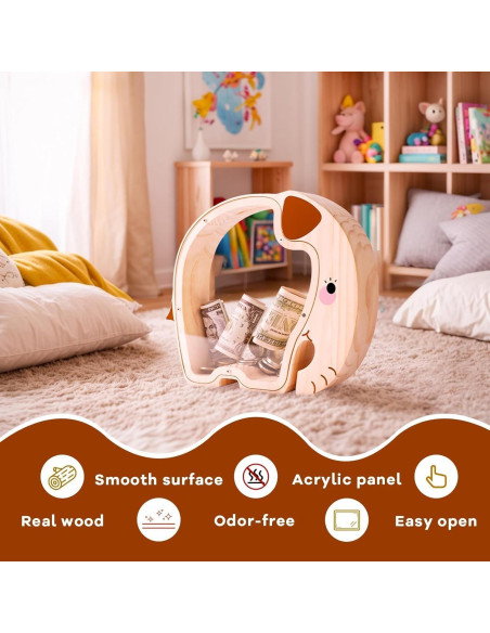 Hucha de Elefante de Madera Uniwooder Grande 24.99x22cm