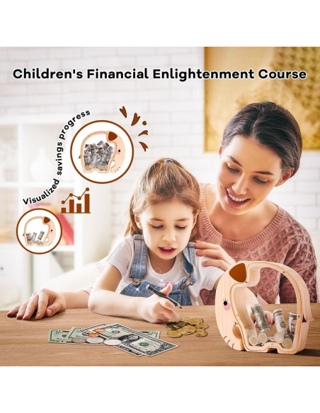 Hucha de Elefante de Madera Uniwooder Grande 24.99x22cm