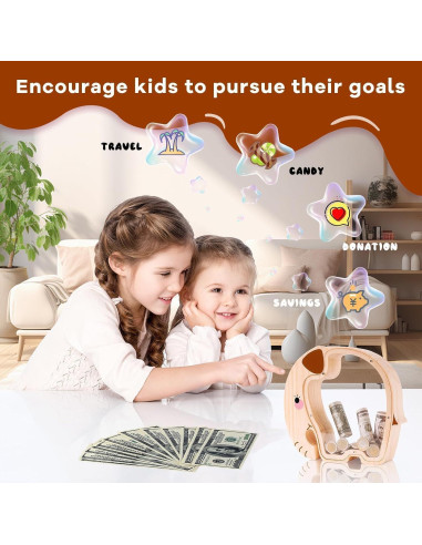 Hucha de Elefante de Madera Uniwooder Grande 24.99x22cm