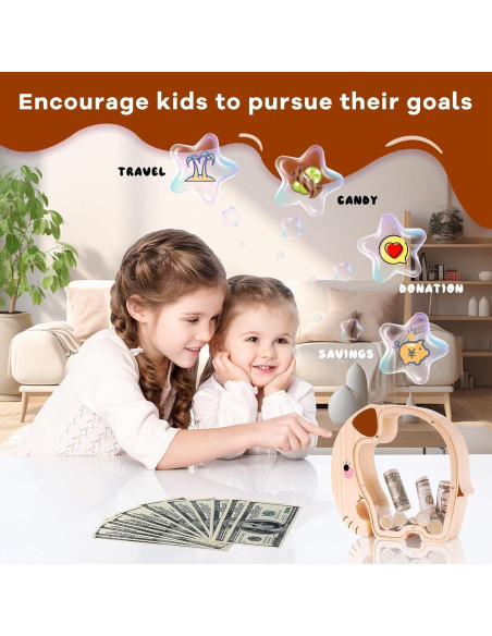 Hucha de Elefante de Madera Uniwooder Grande 24.99x22cm