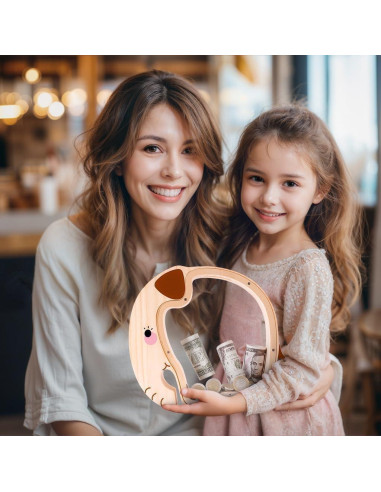 Hucha de Elefante de Madera Uniwooder Grande 24.99x22cm