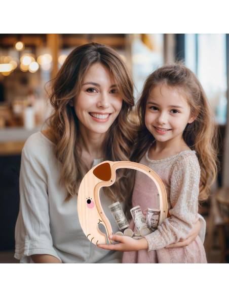 Hucha de Elefante de Madera Uniwooder Grande 24.99x22cm