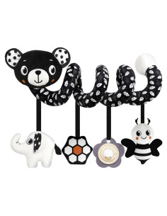 Juguete Colgante para Silla de Auto GKDOMS Oso Negro y Blanco