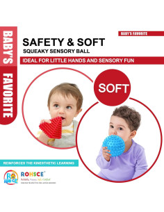 Pelotas Sensoriales para Bebés ROHSCE - Textura Suave 4 Unidades 2