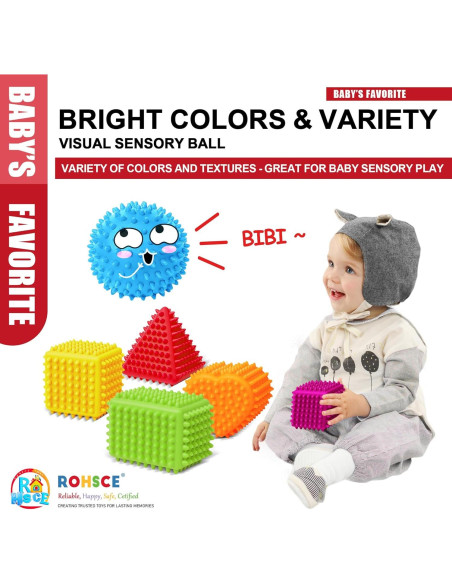 Pelotas Sensoriales para Bebés ROHSCE - Textura Suave 4 Unidades