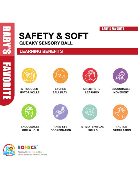 Pelotas Sensoriales para Bebés ROHSCE - Textura Suave 4 Unidades