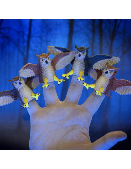 Títeres de dedo de búho Mcphee - Paquete de 4 unidades