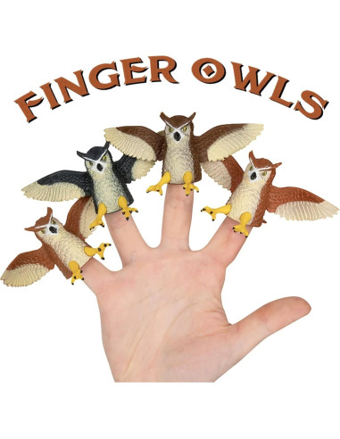 Títeres de dedo de búho Mcphee - Paquete de 4 unidades