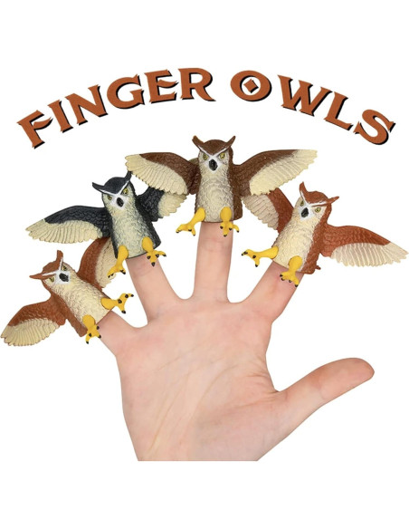 Títeres de dedo de búho Mcphee - Paquete de 4 unidades
