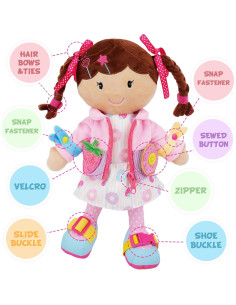 Conjunto Muñeca Daisy y Cuna Rosa June Garden 2 Piezas 2