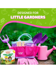 Set de Jardinería para Niños Rosado Clever Kid Toys - Incluye Regadera, Guantes y Libro 2