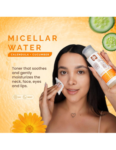 Agua Micelar Pili 218.3 ml con Caléndula y Pepino - Desmaquillante