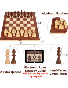 Juego de Ajedrez y Damas Magnético de Madera 30 cm - Pawnson 2