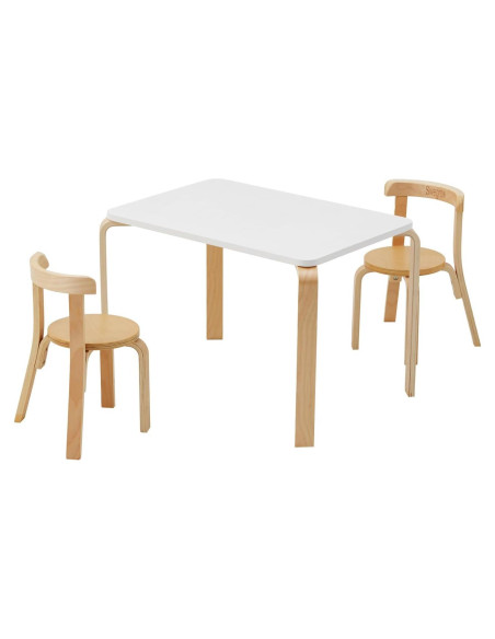 Conjunto de Mesa y 2 Sillas Swegrow para Niños de Madera