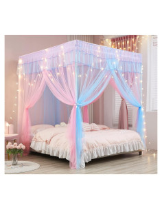 Dosel de Cama Individual Mengersi Arcoíris con Luces