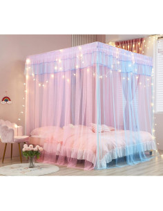 Dosel de Cama Individual Mengersi Arcoíris con Luces 2