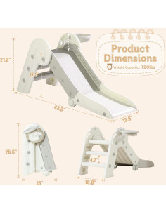 Tobogán Plegable SINKIPA para Niños Pequeños con Aro 2